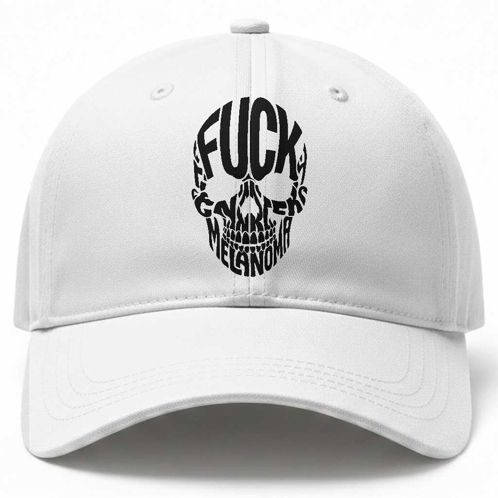 Fuck Melanoma Skull Typography Baseball Cap Skin Cancer Warrior