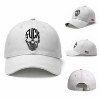 Fuck Melanoma Skull Typography Baseball Cap Skin Cancer Warrior