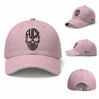 Fuck Melanoma Skull Typography Baseball Cap Skin Cancer Warrior