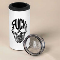 Fuck Melanoma Skull Typography 4 in 1 Can Cooler Tumbler Skin Cancer Warrior