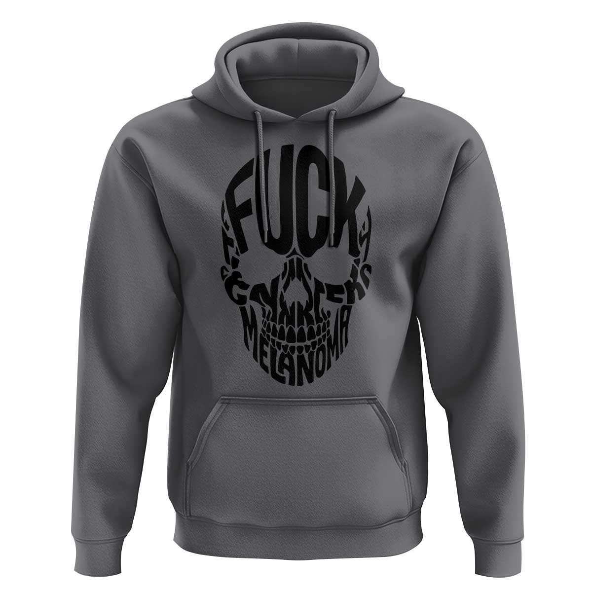 Fuck Melanoma Skull Typography Hoodie Skin Cancer Warrior