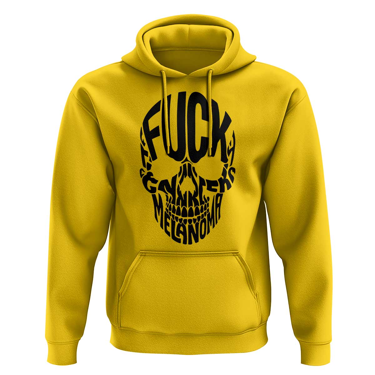 Fuck Melanoma Skull Typography Hoodie Skin Cancer Warrior