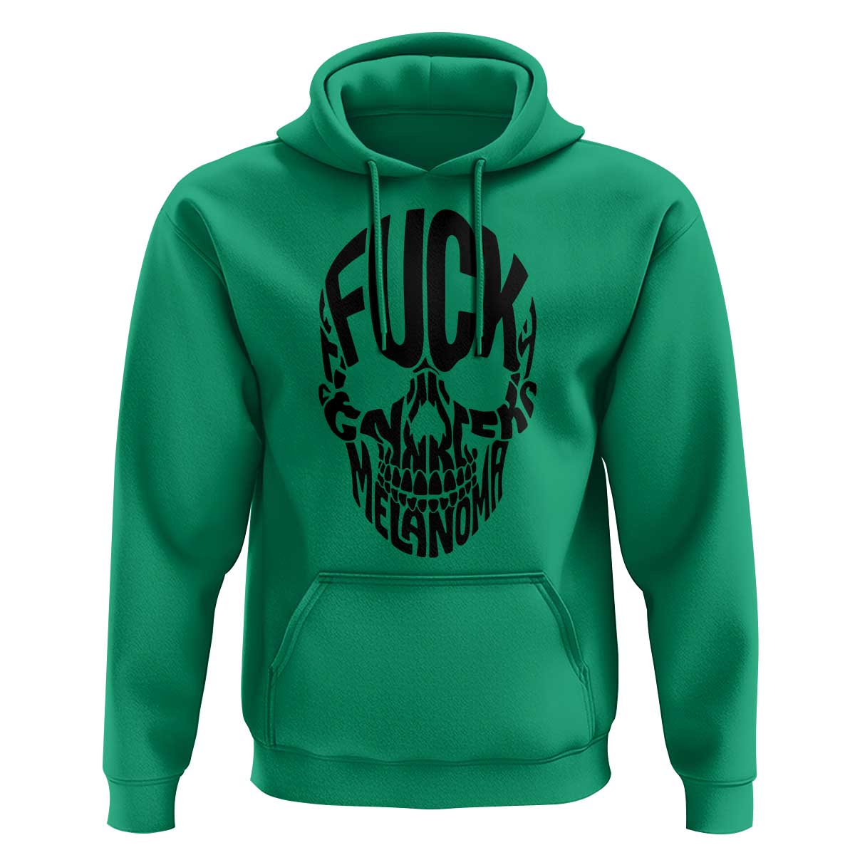 Fuck Melanoma Skull Typography Hoodie Skin Cancer Warrior