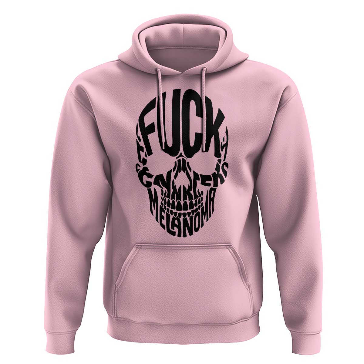 Fuck Melanoma Skull Typography Hoodie Skin Cancer Warrior