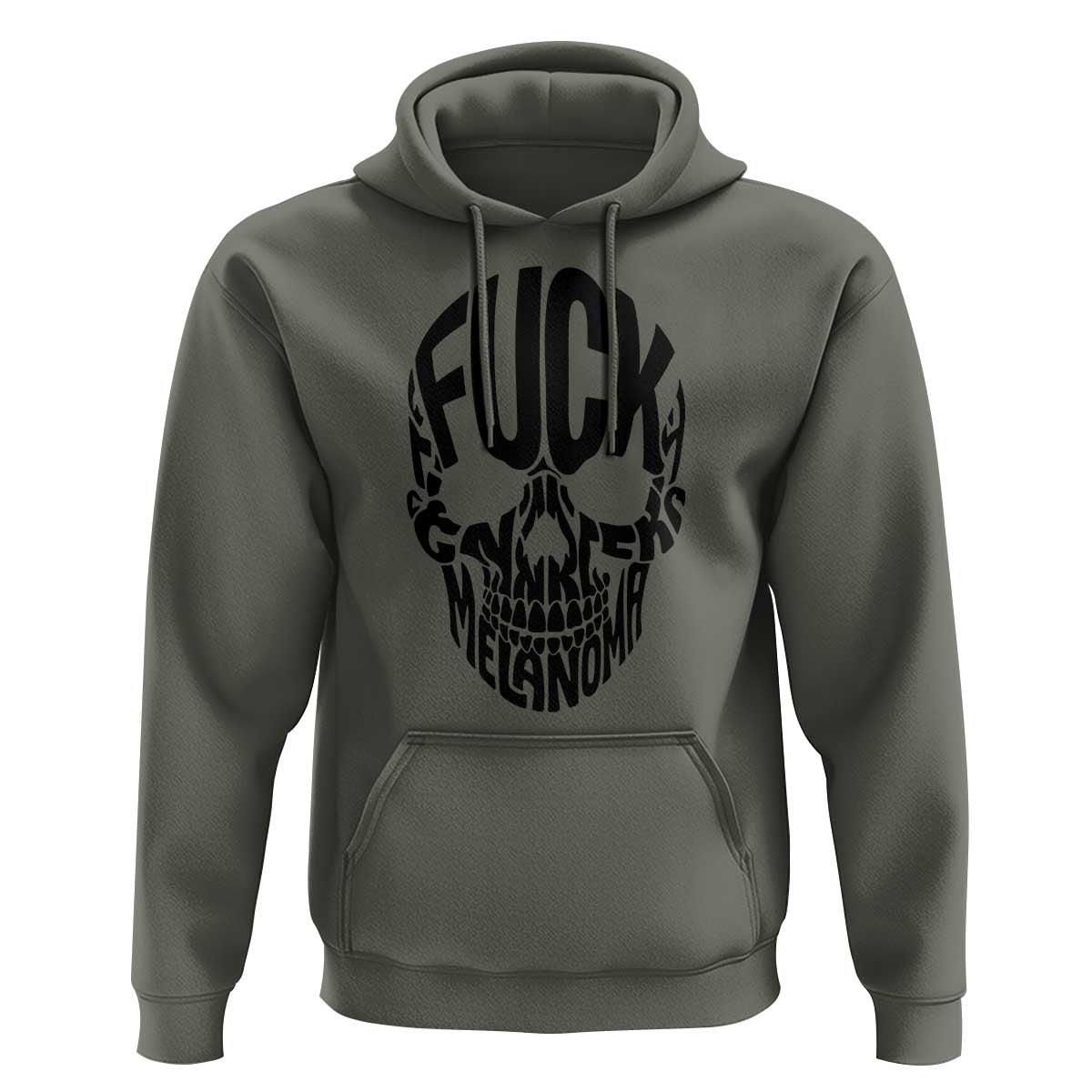 Fuck Melanoma Skull Typography Hoodie Skin Cancer Warrior