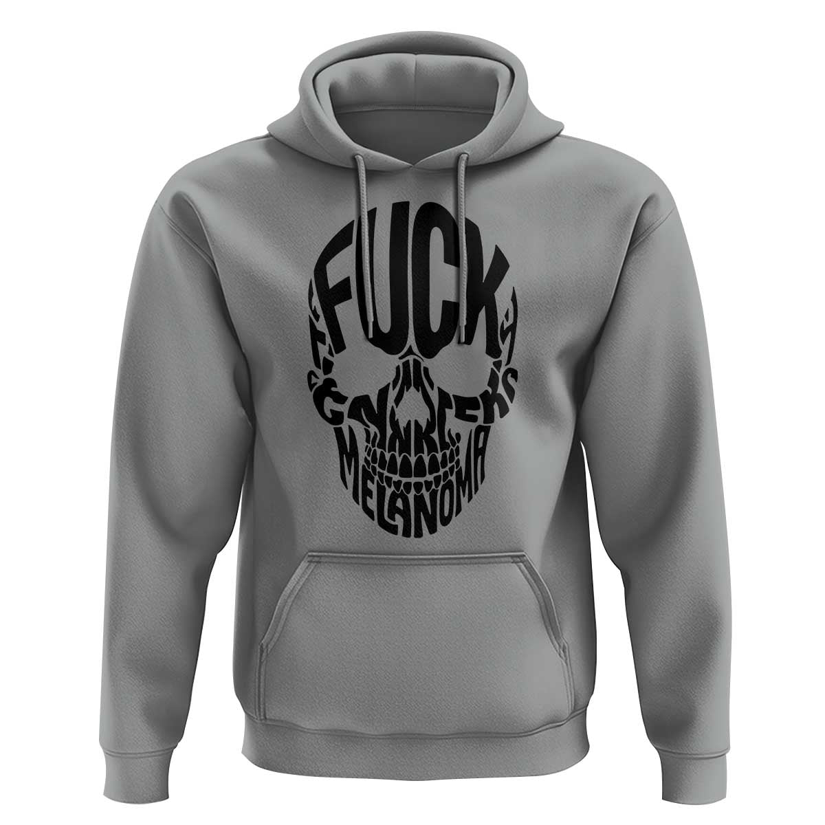Fuck Melanoma Skull Typography Hoodie Skin Cancer Warrior