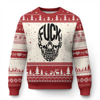 Fuck Melanoma Skull Typography Ugly Christmas Sweater Skin Cancer Warrior