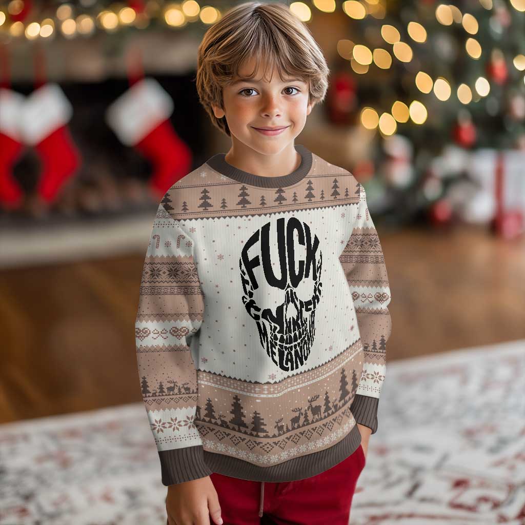 Fuck Melanoma Skull Typography Ugly Christmas Sweater Skin Cancer Warrior