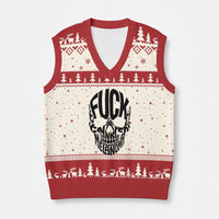 Fuck Melanoma Skull Typography V-Neck Knit Sweater Vest Skin Cancer Warrior