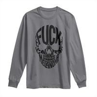 Fuck Melanoma Skull Typography Long Sleeve Shirt Skin Cancer Warrior