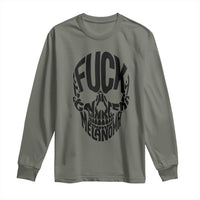 Fuck Melanoma Skull Typography Long Sleeve Shirt Skin Cancer Warrior