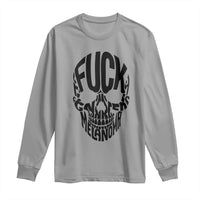 Fuck Melanoma Skull Typography Long Sleeve Shirt Skin Cancer Warrior