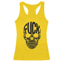 Fuck Melanoma Skull Typography Racerback Tank Top Skin Cancer Warrior