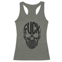 Fuck Melanoma Skull Typography Racerback Tank Top Skin Cancer Warrior