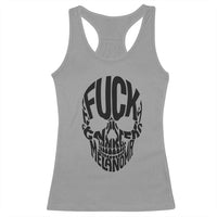 Fuck Melanoma Skull Typography Racerback Tank Top Skin Cancer Warrior