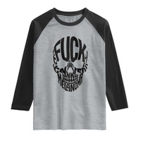 Fuck Melanoma Skull Typography Raglan Shirt Skin Cancer Warrior