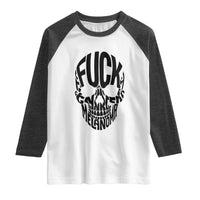 Fuck Melanoma Skull Typography Raglan Shirt Skin Cancer Warrior