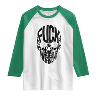 Fuck Melanoma Skull Typography Raglan Shirt Skin Cancer Warrior