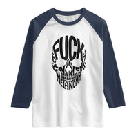 Fuck Melanoma Skull Typography Raglan Shirt Skin Cancer Warrior
