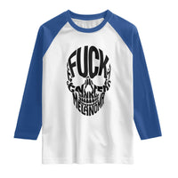 Fuck Melanoma Skull Typography Raglan Shirt Skin Cancer Warrior