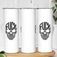 Fuck Melanoma Skull Typography Skinny Tumbler Skin Cancer Warrior