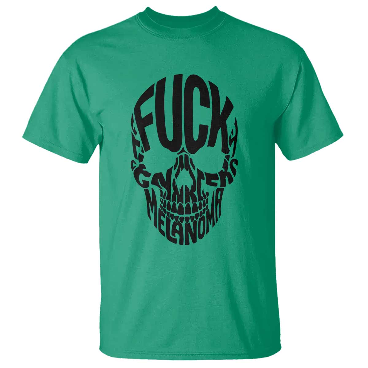 Fuck Melanoma Skull Typography T Shirt Skin Cancer Warrior