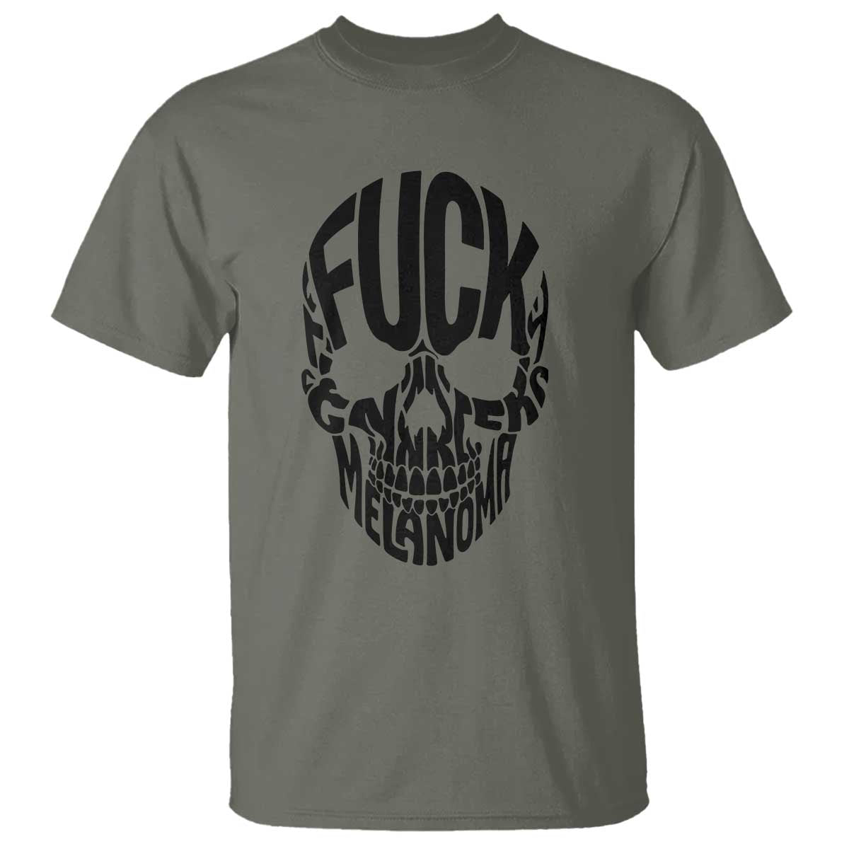 Fuck Melanoma Skull Typography T Shirt Skin Cancer Warrior