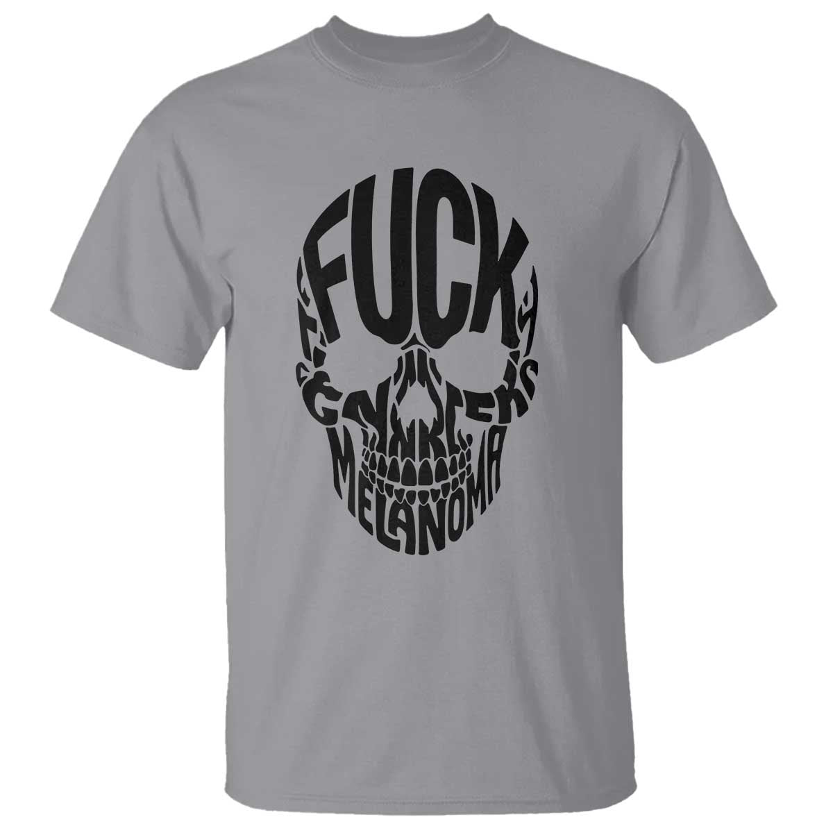 Fuck Melanoma Skull Typography T Shirt Skin Cancer Warrior