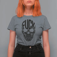 Fuck Melanoma Skull Typography T Shirt For Women Skin Cancer Warrior