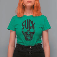 Fuck Melanoma Skull Typography T Shirt For Women Skin Cancer Warrior