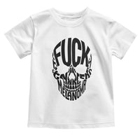 Fuck Melanoma Skull Typography Toddler T Shirt Skin Cancer Warrior