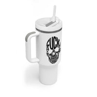 Fuck Melanoma Skull Typography Tumbler With Handle Skin Cancer Warrior