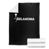 Fuck Melanoma Awareness Throw Blanket Funny Stick Figure Warrior
