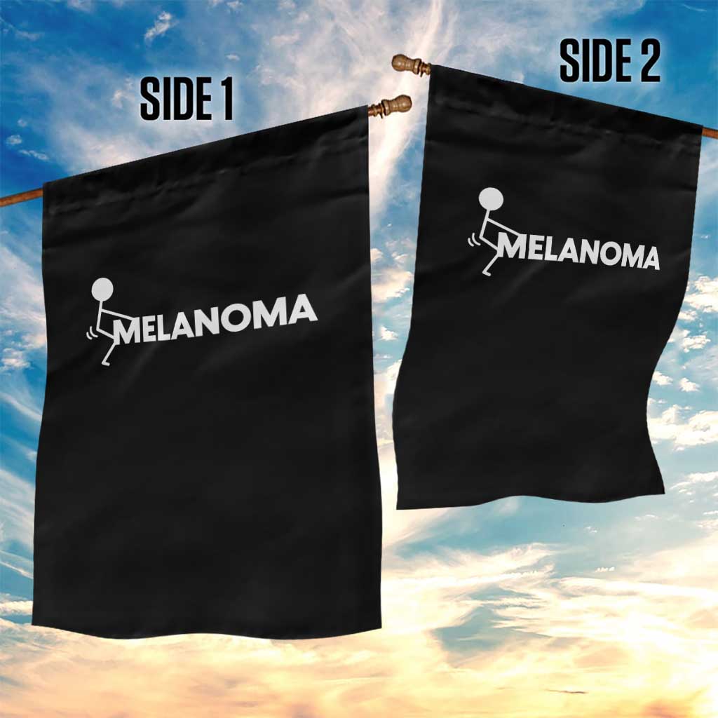 Fuck Melanoma Awareness Garden Flag Funny Stick Figure Warrior