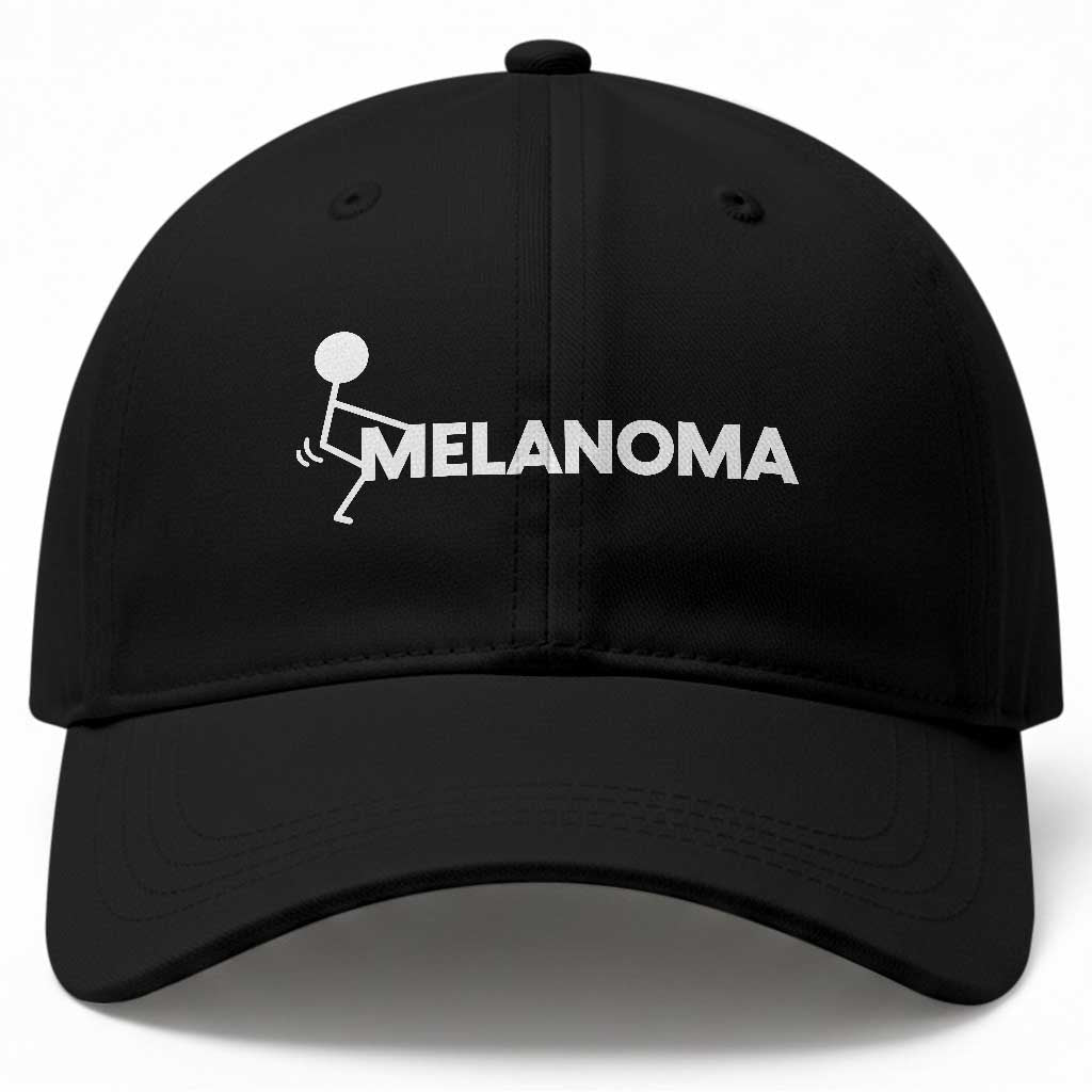 Fuck Melanoma Awareness Baseball Cap Funny Stick Figure Warrior