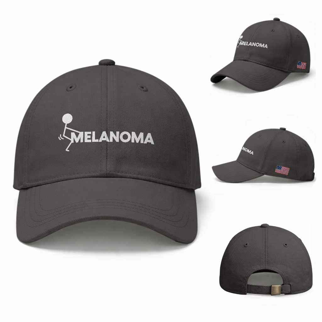 Fuck Melanoma Awareness Baseball Cap Funny Stick Figure Warrior