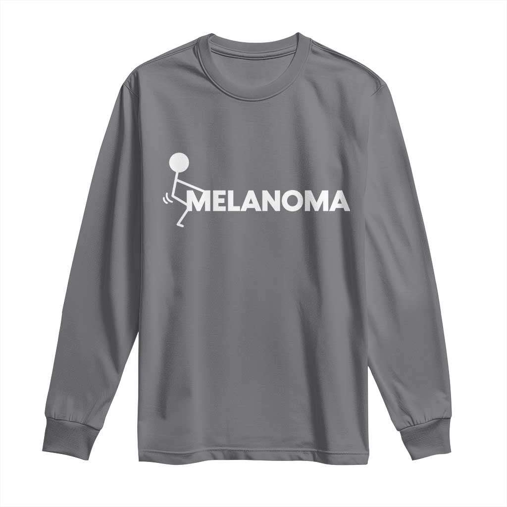 Fuck Melanoma Awareness Long Sleeve Shirt Funny Stick Figure Warrior