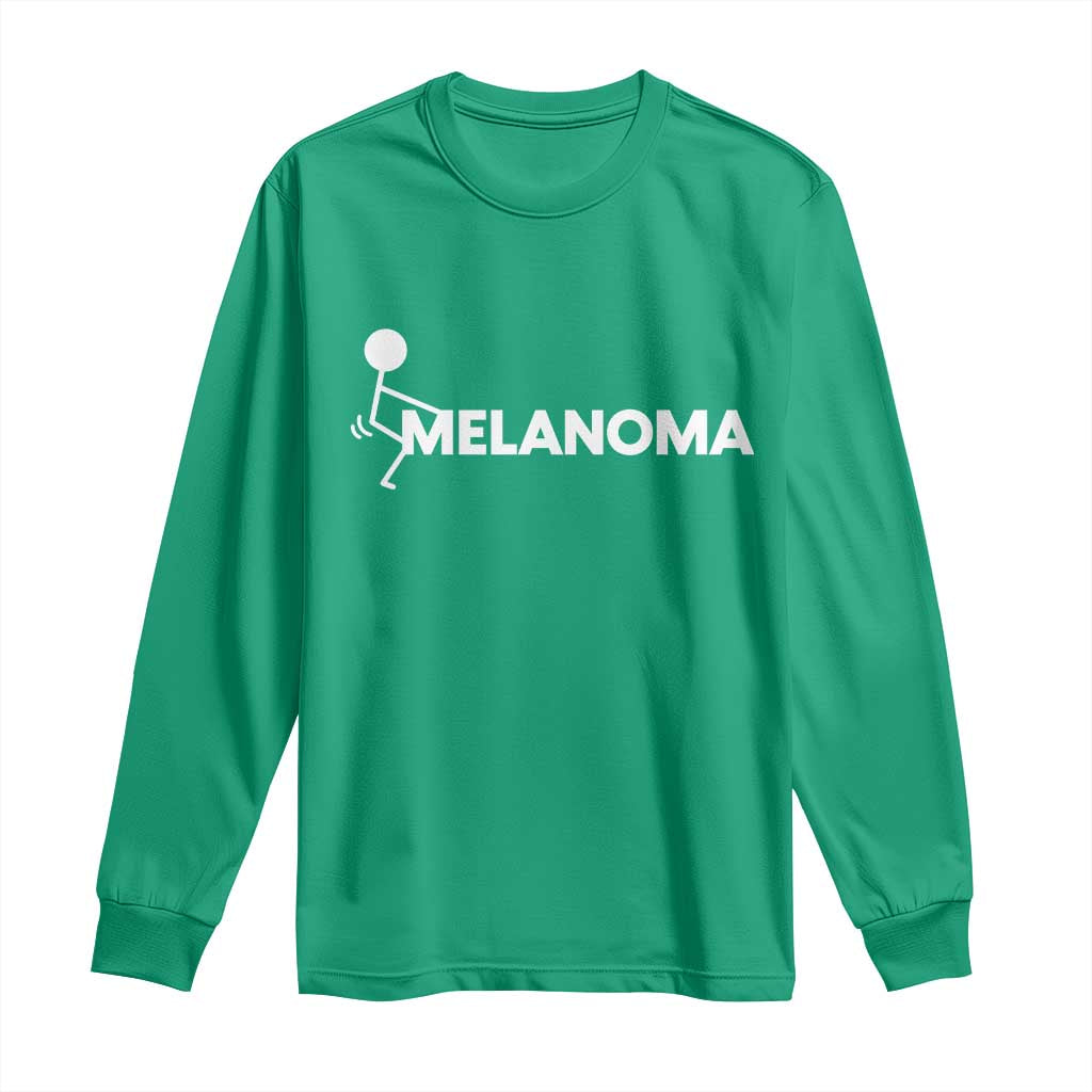 Fuck Melanoma Awareness Long Sleeve Shirt Funny Stick Figure Warrior