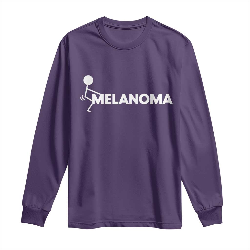 Fuck Melanoma Awareness Long Sleeve Shirt Funny Stick Figure Warrior