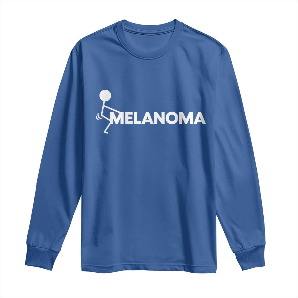 Fuck Melanoma Awareness Long Sleeve Shirt Funny Stick Figure Warrior