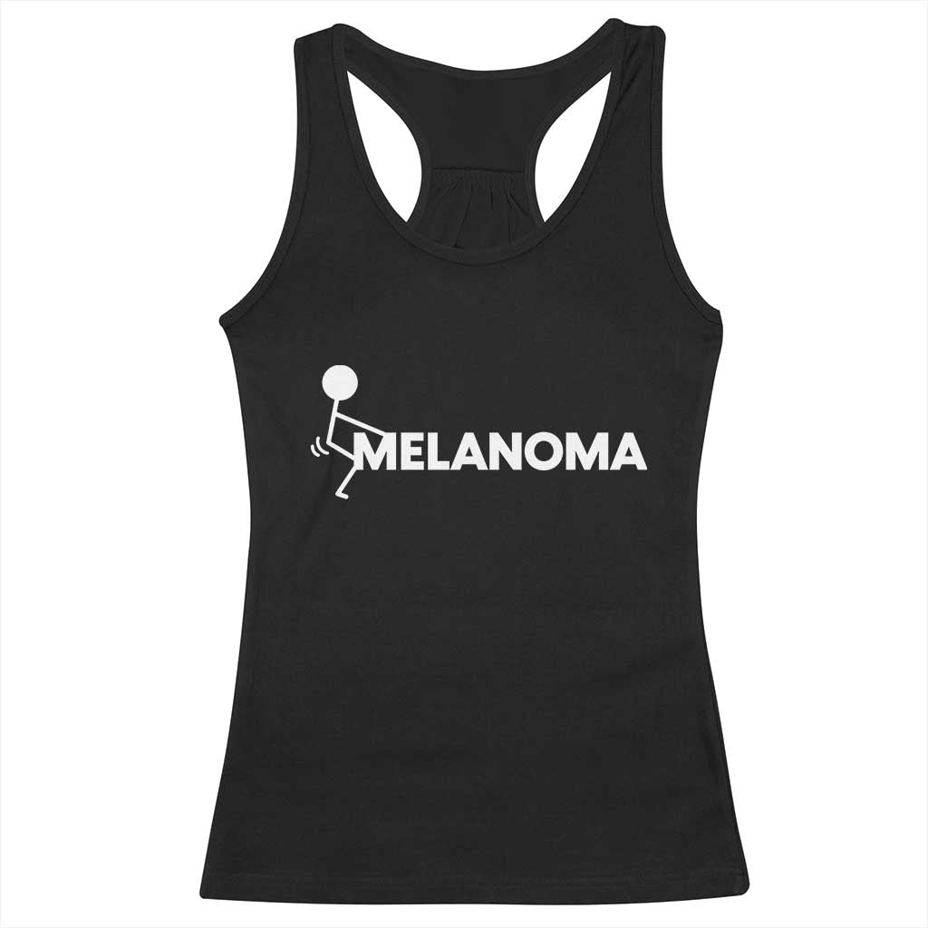 Fuck Melanoma Awareness Racerback Tank Top Funny Stick Figure Warrior