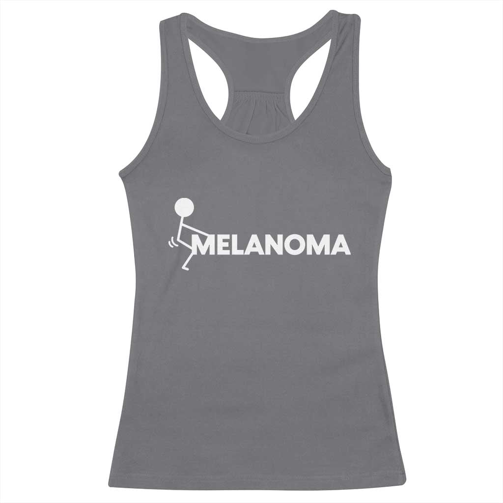 Fuck Melanoma Awareness Racerback Tank Top Funny Stick Figure Warrior