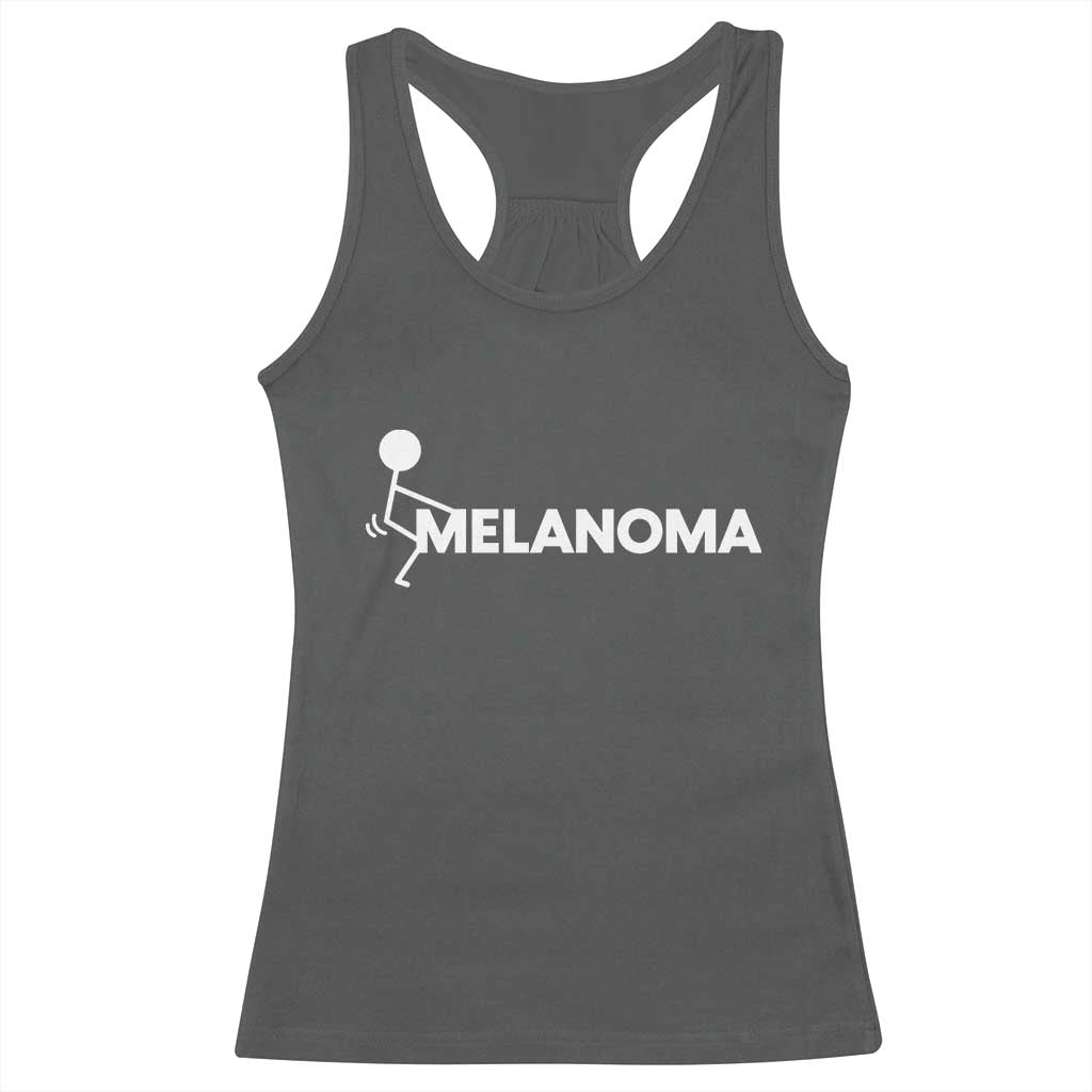 Fuck Melanoma Awareness Racerback Tank Top Funny Stick Figure Warrior