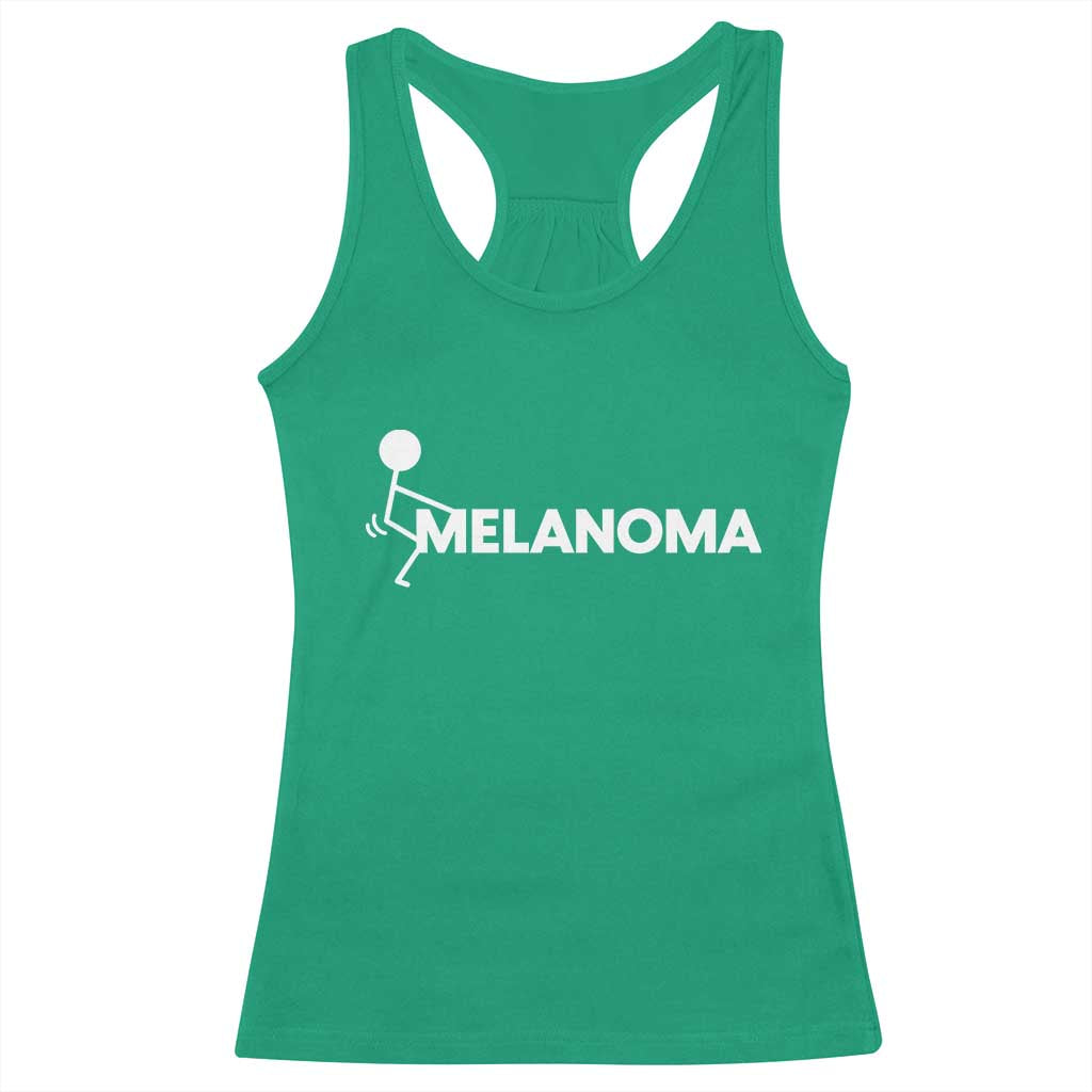 Fuck Melanoma Awareness Racerback Tank Top Funny Stick Figure Warrior