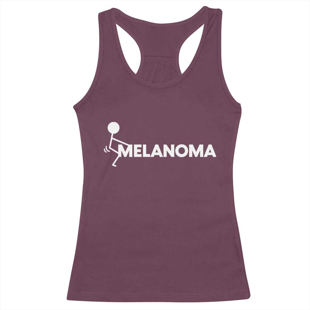 Fuck Melanoma Awareness Racerback Tank Top Funny Stick Figure Warrior