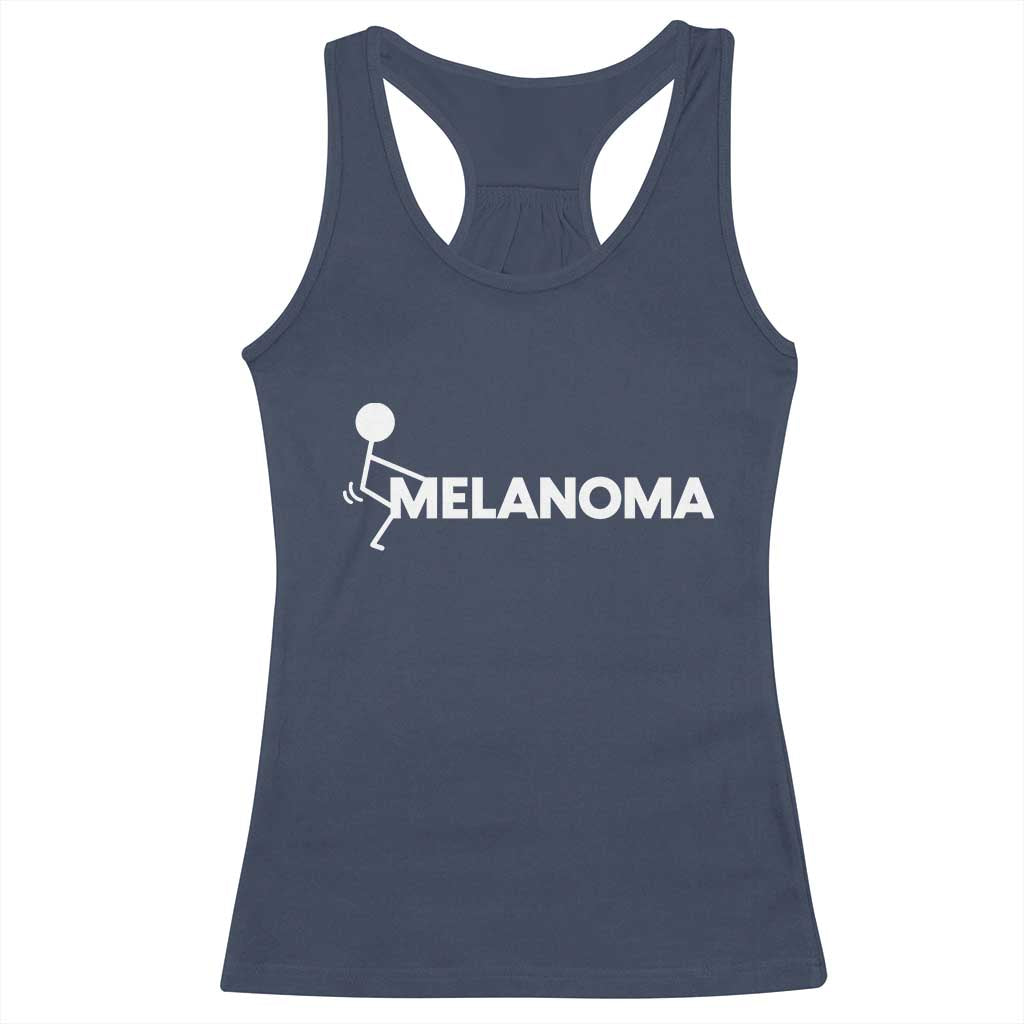 Fuck Melanoma Awareness Racerback Tank Top Funny Stick Figure Warrior