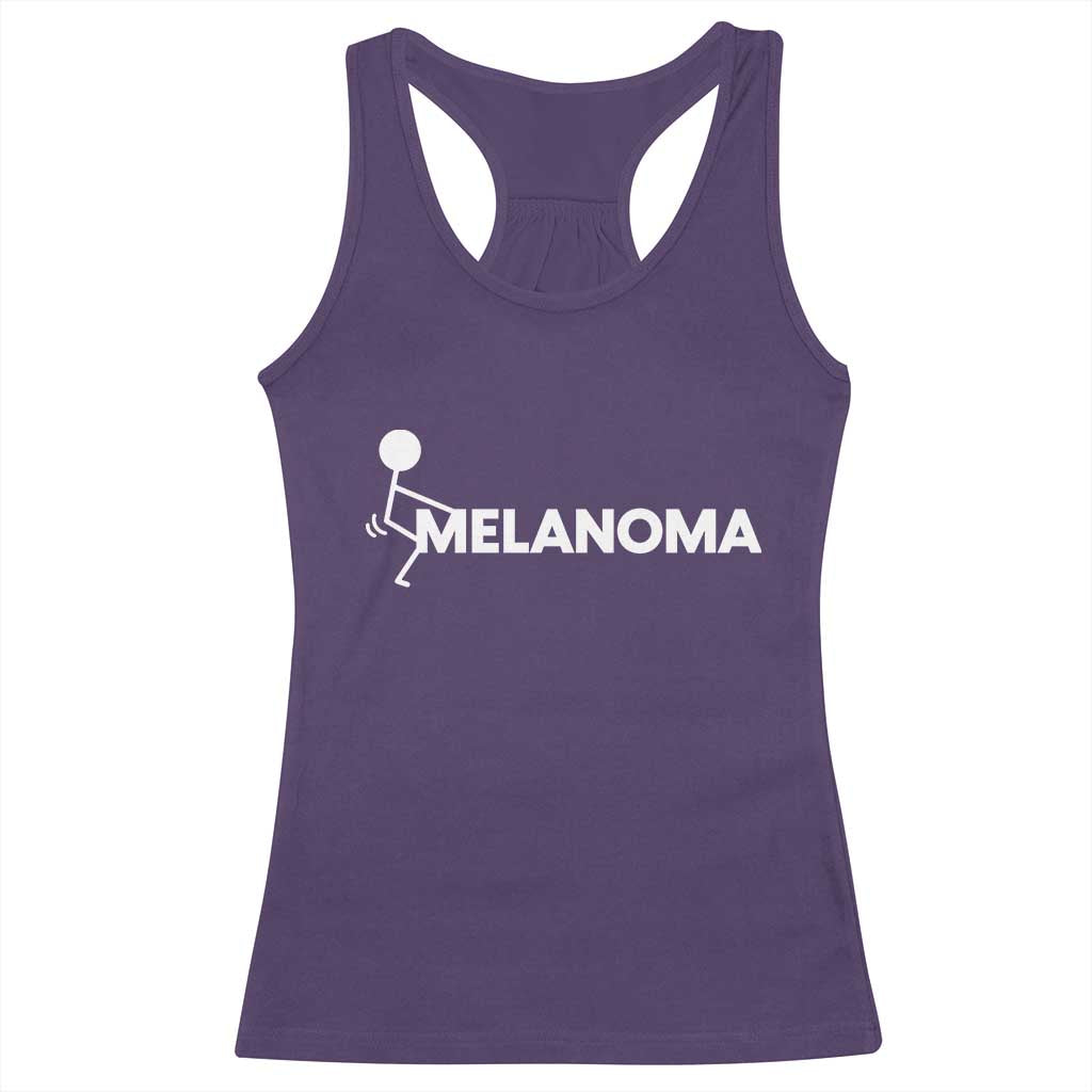 Fuck Melanoma Awareness Racerback Tank Top Funny Stick Figure Warrior