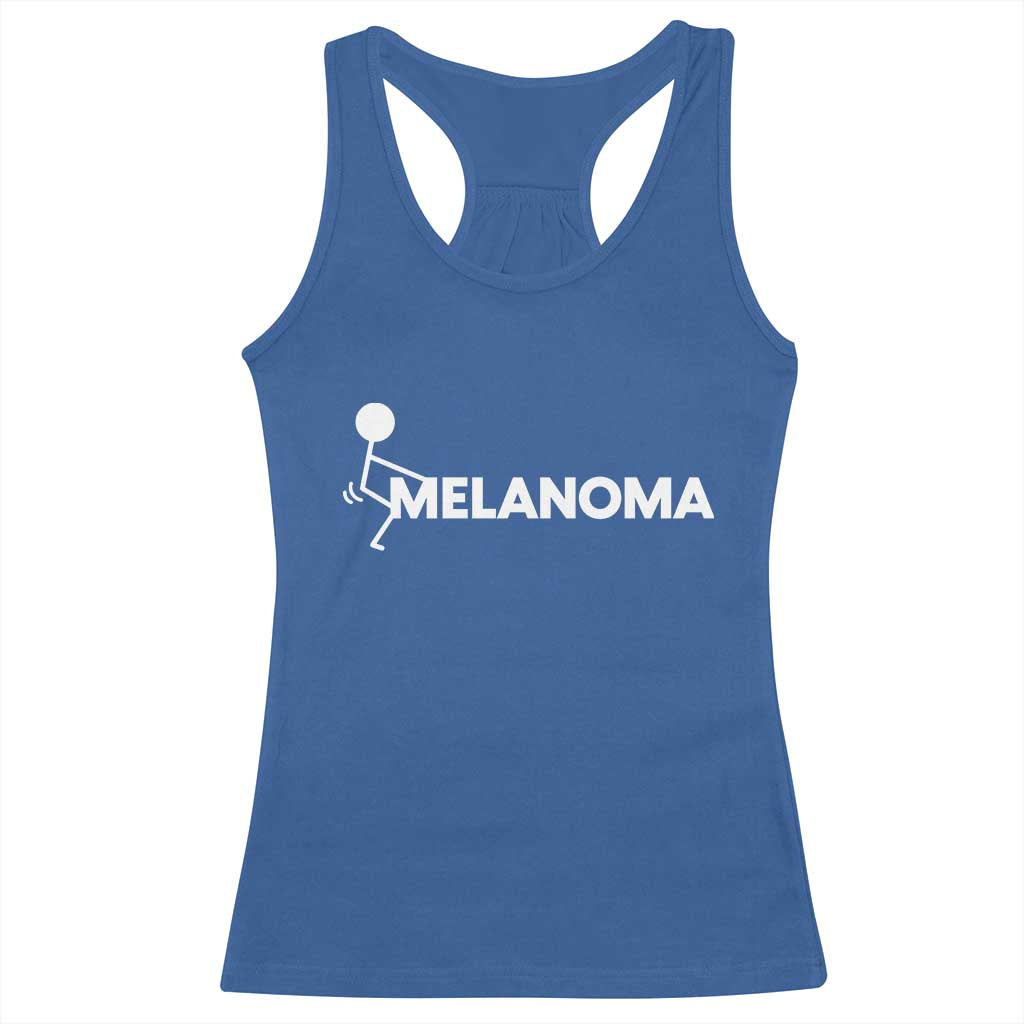 Fuck Melanoma Awareness Racerback Tank Top Funny Stick Figure Warrior