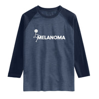 Fuck Melanoma Awareness Raglan Shirt Funny Stick Figure Warrior