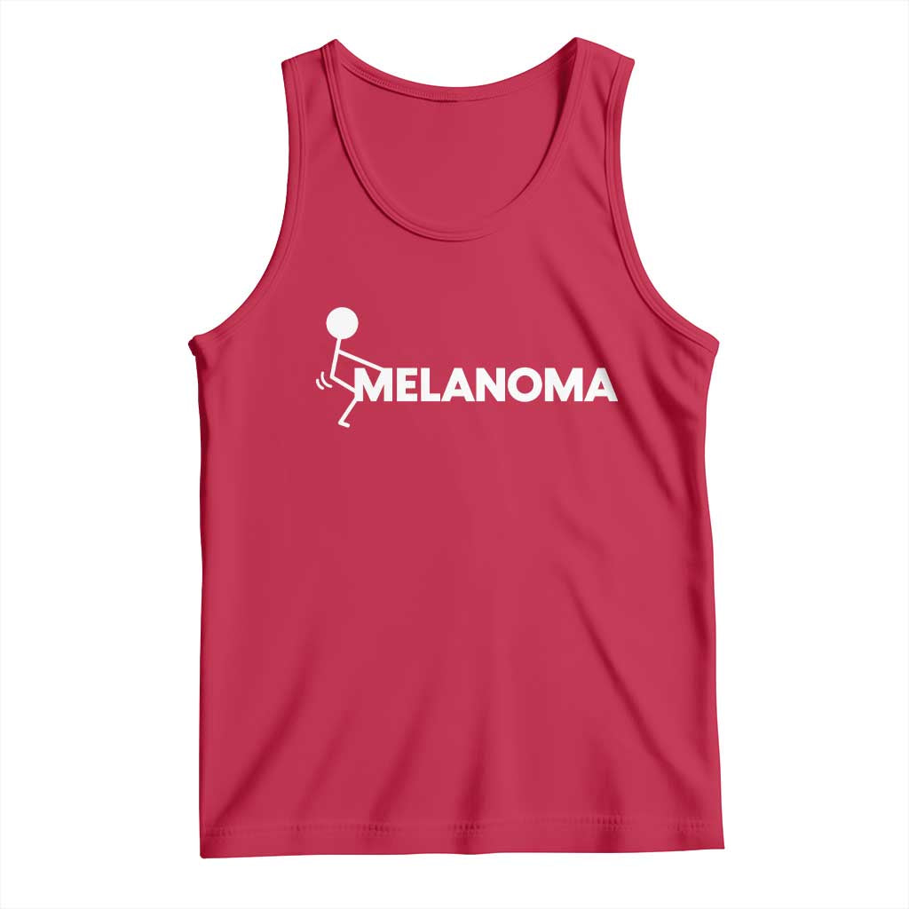 Fuck Melanoma Awareness Tank Top Funny Stick Figure Warrior